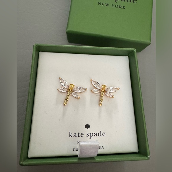 kate spade Jewelry - Kate Spade Crystal Dragonfly Earrings
